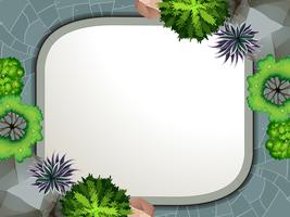 A garden aerial view border vector