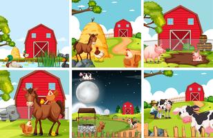 Set of farmland landscape vector