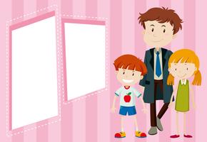 father and children background vector