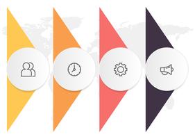 Diagrama de infografías con 4 pasos, opciones o procesos. Plantilla de negocio de vector para la presentación. Visualización de datos empresariales.