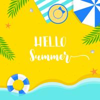 Summer time, Summer beach background vector illustration