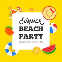 Horario de verano, ilustración de vector de fiesta de playa de verano