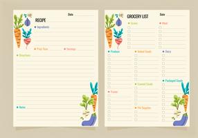 Vector Recipe and Grocery List Templates