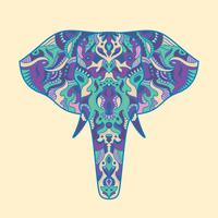 Painted elephant illustration vector