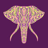 Painted elephant illustration vector