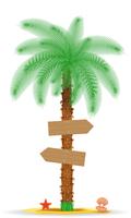 palm tree with a sign vector illustration