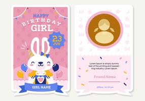 Cute Animal Birthday Invitation Vector Illustration