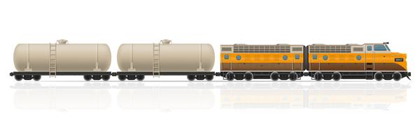 railway train with locomotive and wagons vector illustration