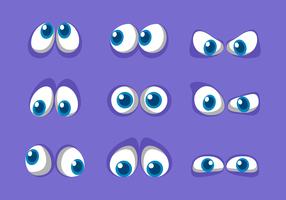 Blue Cartoon Eyes Vector