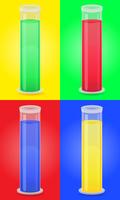 glass test tube with color liquid vector illustration