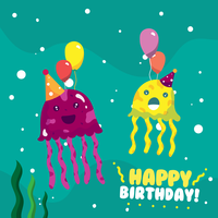 Feliz cumpleaños animales vector