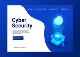 Cyber Security Landing Page Vector