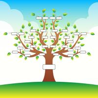 Family Tree Template With Place For Text On Cloud Background vector