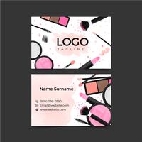 Make Up Business Card Template vector