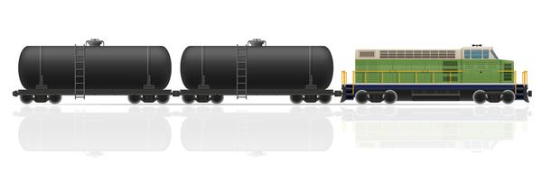 railway train with locomotive and wagons vector illustration