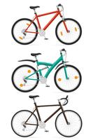establecer iconos deportes bicicletas vector illustration