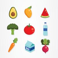 Paquete de vectores de iconos de alimentos saludables