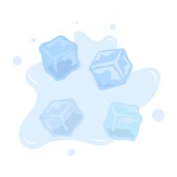 Flat Ice Cube Vector Clipart Collection