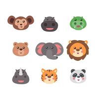 Wild Animal Faces Set vector