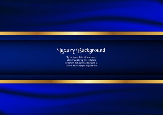 Abstract blue background in premium concept with golden border. Template design for cover, business presentation, web banner, wedding invitation and luxury packaging.