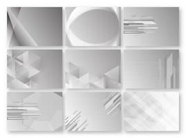 Abstract grey background with text space. Set of polygon template in black and white tone. Web banner design. Vector illustration.