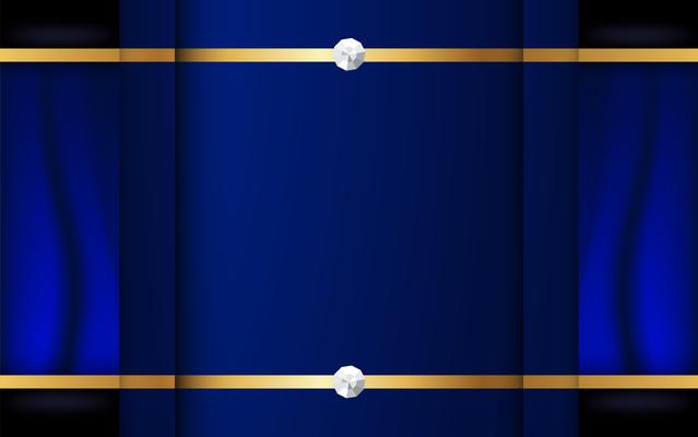 Abstract blue background in premium indian style. Template design for cover, business presentation, web banner, wedding invitation and luxury packaging. Vector illustration with golden border.