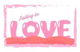 Slogan design in love concept for advertisement, T shirt, cover, banner, template, apparel and brochure. Vector illustration in flat design with pink colors.