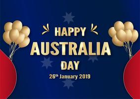 Feliz día de Australia el 26 de enero. Diseño de plantillas para cartel, tarjeta de invitación, banner, publicidad, flyer. Ilustración vectorial en papel cortado y estilo artesanal.