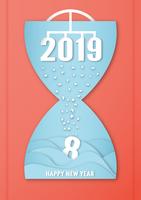 Diseño de portada para feliz año nuevo 2019. vector