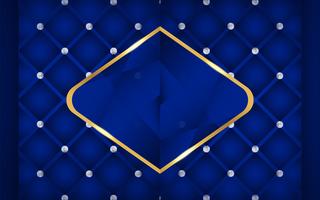 Abstract blue background in premium indian style. Template design for cover, business presentation, web banner, wedding invitation and luxury packaging. Vector illustration with golden border.