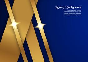 Abstract blue background in premium concept with golden border. Template design for cover, business presentation, web banner, wedding invitation and luxury packaging. vector