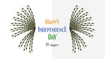 Happy Independence day of India country and Indian people with texture of peacock. Vector illustration design isolated on white background.