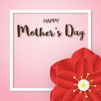 Template design for happy mother's day. Vector illustration in paper cut and craft style. Decoration background with flowers for invitation, cover, banner, advertisement.