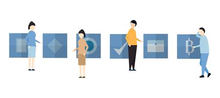 Character design in scene of teamwork business include man and woman. vector