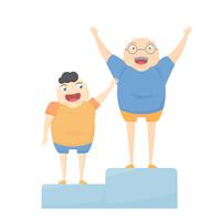 Family activity is smilling on white background. Vector illustration in flat design.