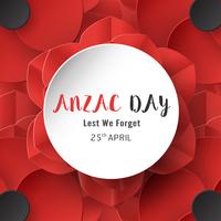 Happy Anzac Day on 25 April for who served and died in Australia and New Zealand war. Template element design for banner, poster, greeting, invitation. Vector illustration in paper cut, craft style.
