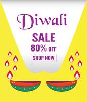 Diwali es un festival de luces de hindú para el fondo de invitación, banner web, publicidad. Diseño de ilustración vectorial en papel cortado y estilo de arte. vector