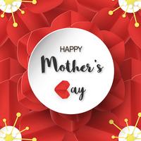 Template design for happy mother's day. Vector illustration in paper cut and craft style. Decoration background with flowers for invitation, cover, banner, advertisement.