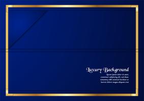 Abstract blue background in premium concept with golden border. Template design for cover, business presentation, web banner, wedding invitation and luxury packaging. vector