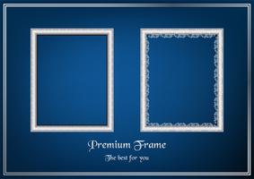 White picture frame on blue gradient background. vector