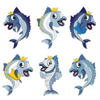 Fish set vector