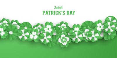 Template for St. Patrick's Day on Sunday, March 17. Vector illustration in 3D paper cut and craft style.