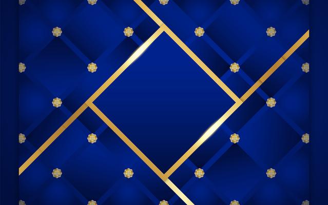 Abstract blue background in premium indian style. Template design for cover, business presentation, web banner, wedding invitation and luxury packaging. Vector illustration with golden border.