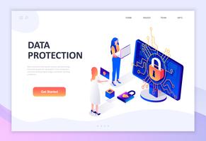 Modern flat design isometric concept of Data Protection vector