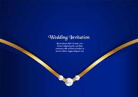 Abstract blue background in premium concept with golden border. Template design for cover, business presentation, web banner, wedding invitation and luxury packaging. vector