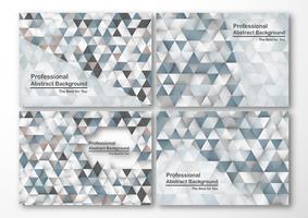 Modern abstract background in polygon shape. Set of template design in blue and white tone for business presentation, cover, brochure, packaging and web banner. vector