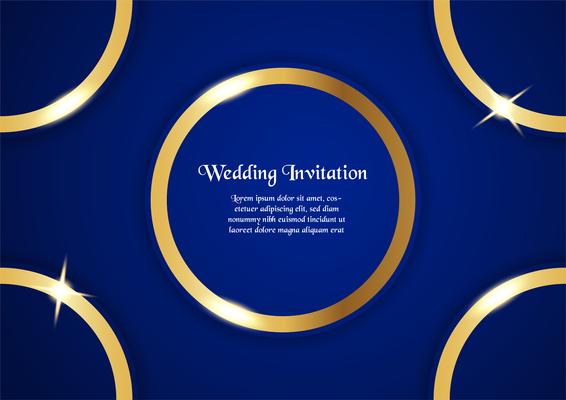 Abstract blue background in premium concept with golden border. Template design for cover, business presentation, web banner, wedding invitation and luxury packaging.