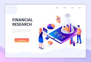 Modern flat design isometric concept of Financial Research