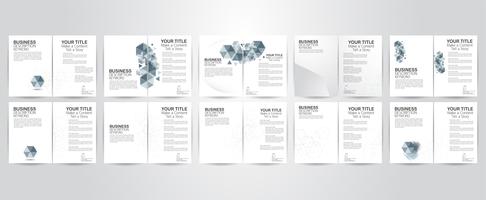 Set of modern flyer background with white space. Vector illustration.