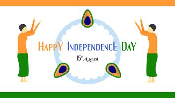 Happy Independence day of India country and Indian people. Vector illustration design isolated on white background.